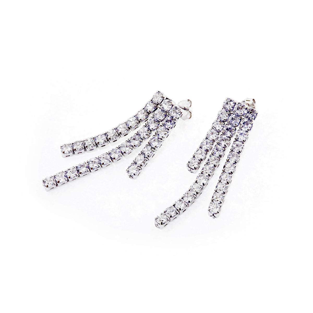 Aretes 3 Líneas Plata