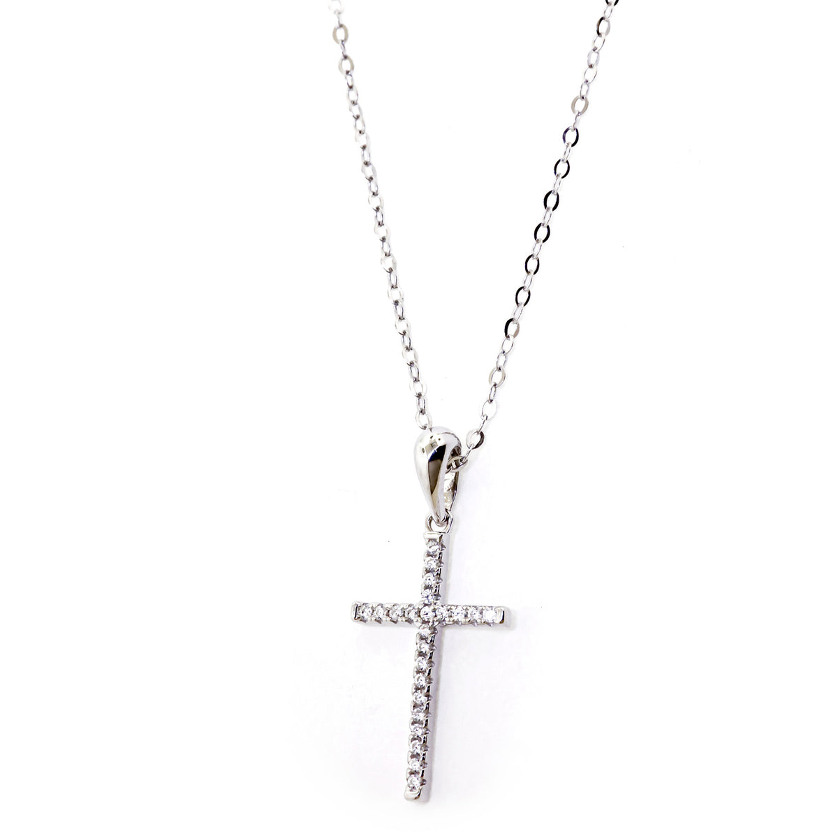 Collar Cruz Delgada Plata