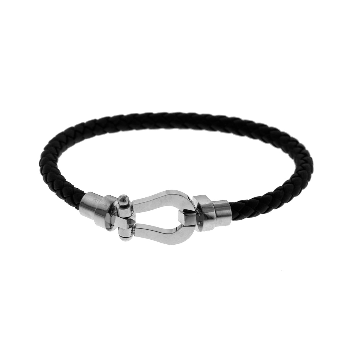 Pulsera Caucho Broche Plateado