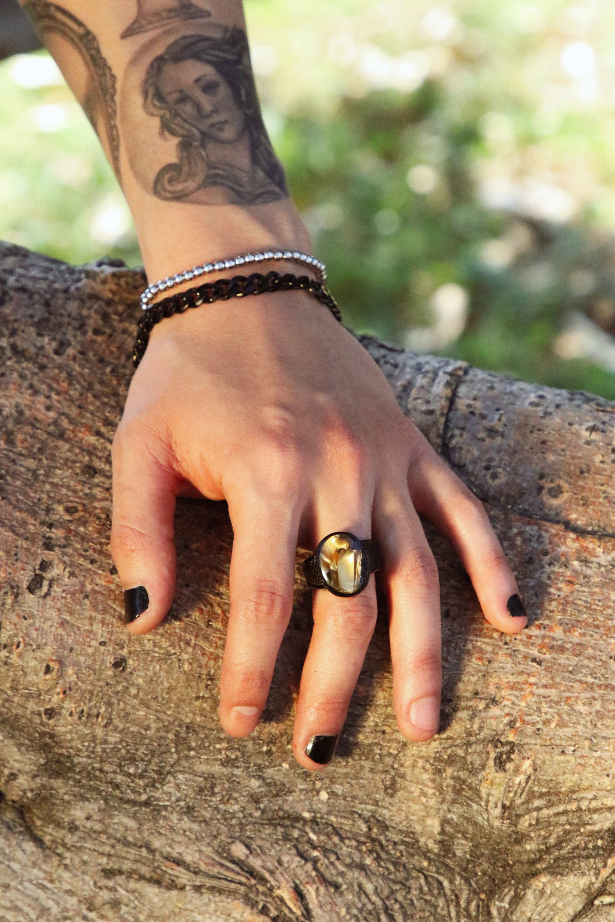 Pulsera Cadena Negra Pavonada